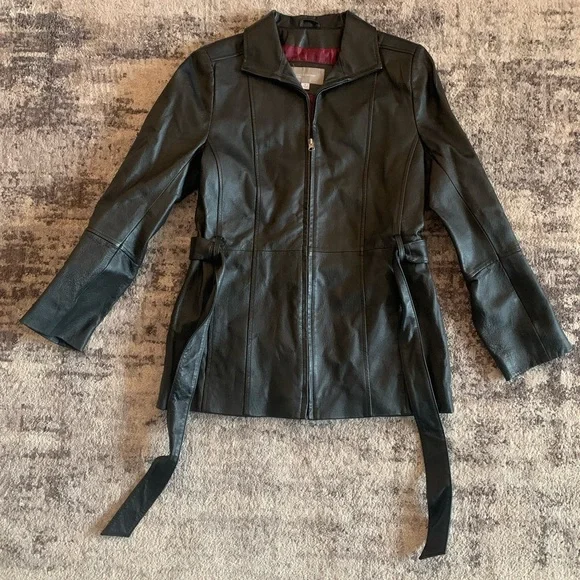 Croft & Barrow Black Leather Jacket - Picture 1 of 4